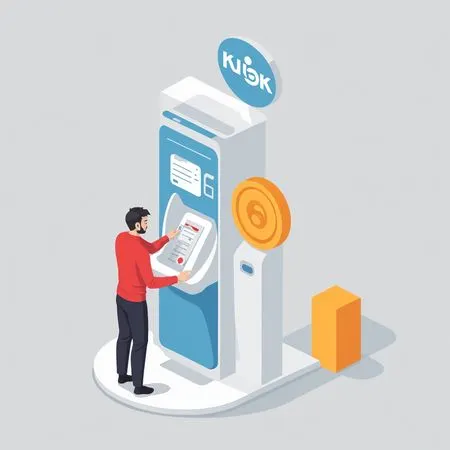 Personne utilisant une borne libre-service  Image IA