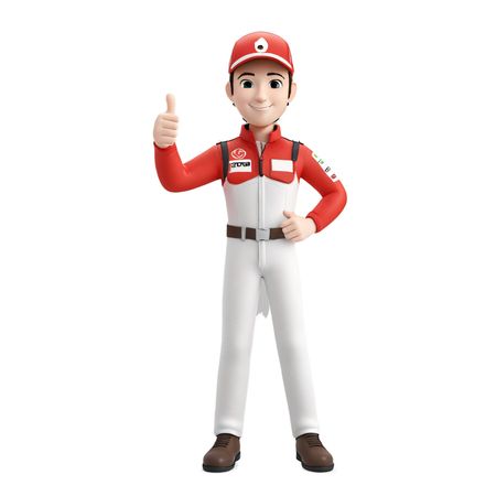 Pilote de course levant le pouce  Image IA