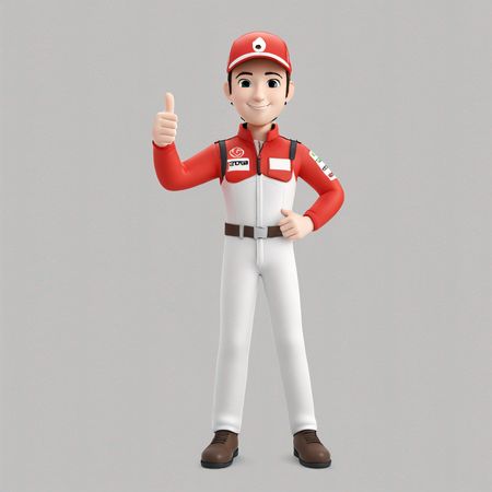 Piloto de corrida dando sinal de positivo  Imagem de IA