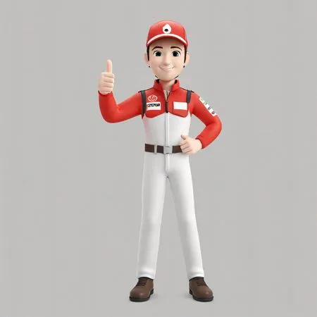 Piloto de corrida dando sinal de positivo  Imagem de IA