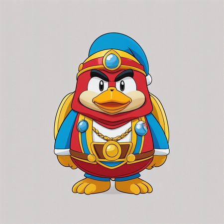 Pingouin en tenue colorée  AI Image