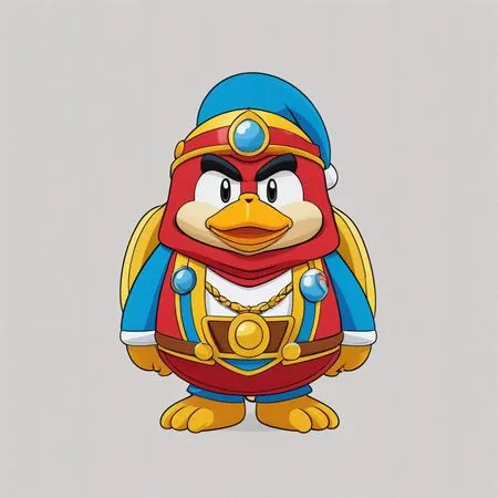 Pingouin en tenue colorée  AI Image
