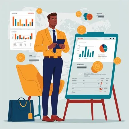 Présentation commerciale avec graphiques et analyse de données  AI Image