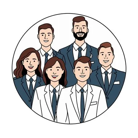 Professional business team dressed in business suits  AI Image