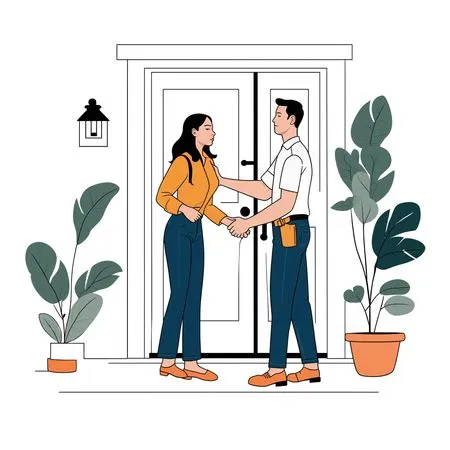 Professional Handshake At Front Door  AI Image