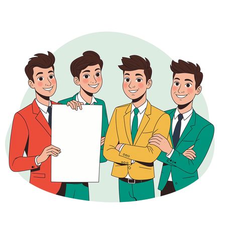 Professional Team Holding A Blank Board  AI Image