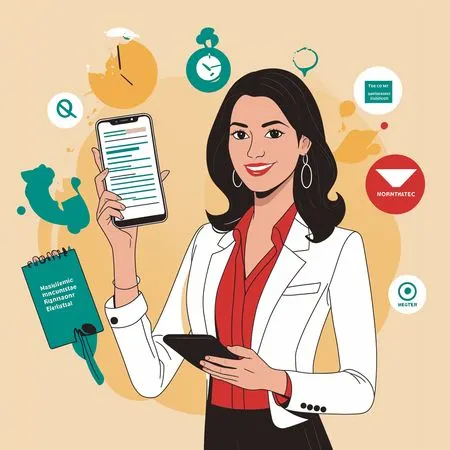Professional Woman Using Digital Apps  AI Image