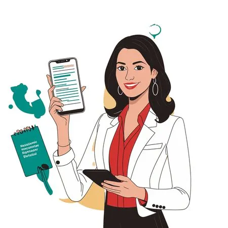 Professional Woman Using Digital Apps  AI Image