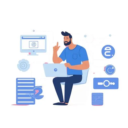 Programador masculino trabajando en una computadora portátil  Imagen AI