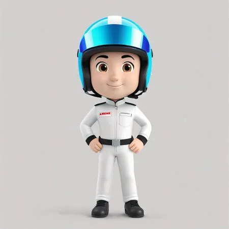 ドライビングスーツを着たレーシングドライバー  AI画像