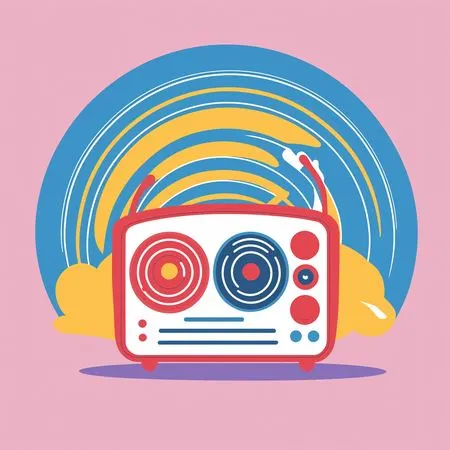Radio retro con ondas de sonido  Imagen AI