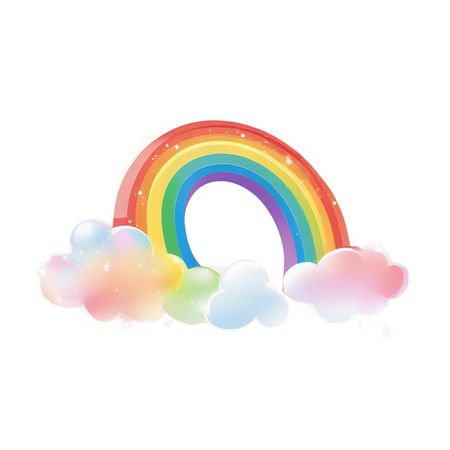 Rainbow With Clouds  AI Image
