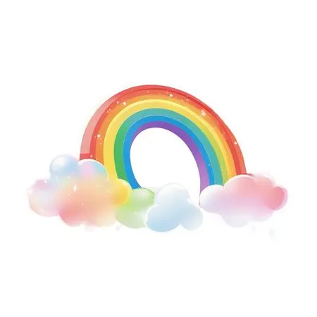 Rainbow With Clouds  AI Image