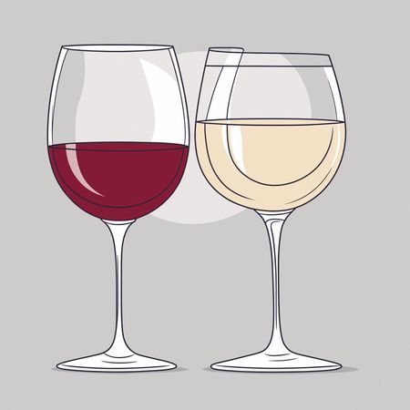 Red And White Wine Glasses  AI Image