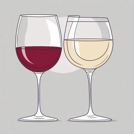 Red And White Wine Glasses  AI Image