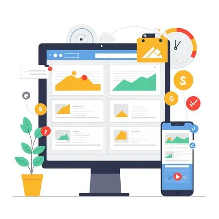 Responsive Web Design And Analytics Interface AI Image