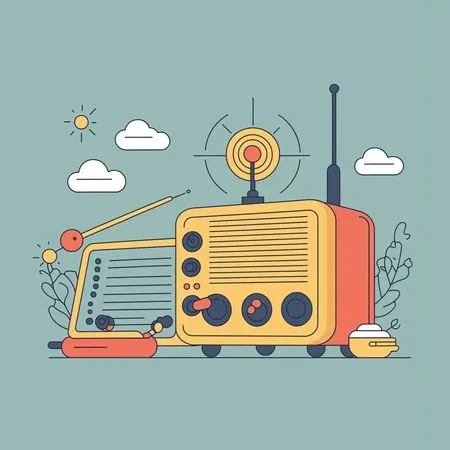Retro Radio With Antennas  AI Image