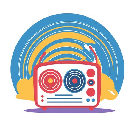Retro Radio With Sound Waves  AI Image