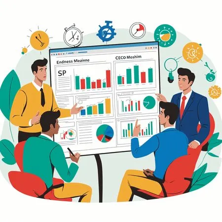 Réunion d'affaires avec présentation de données  AI Image