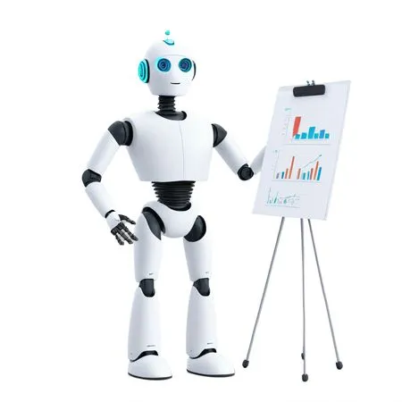 Robot Presenting Data Charts  AI Image