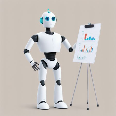 Robot Presenting Data Charts  AI Image