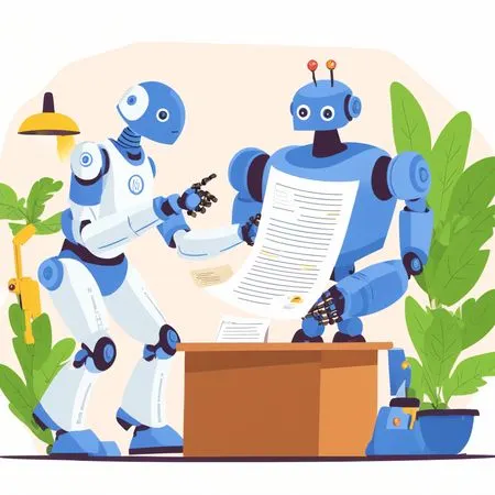Robots Collaborating In An Office Setting  AI Image