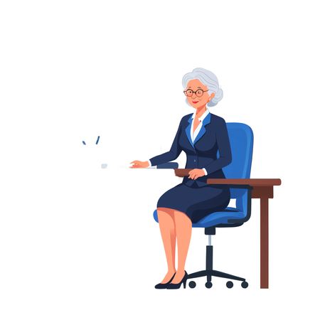 Senior Businesswoman At Her Desk  AI Image