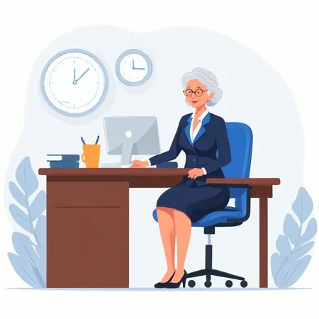 Senior Businesswoman At Her Desk  AI Image