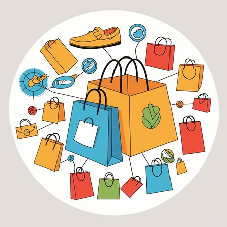 Shopping Bags And Products  AI Image