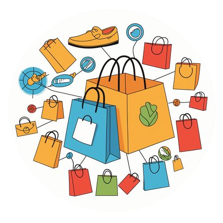 Shopping Bags And Products  AI Image