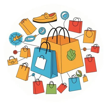 Shopping Bags And Products  AI Image