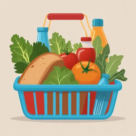 Shopping Basket Filled With Groceries  AI Image
