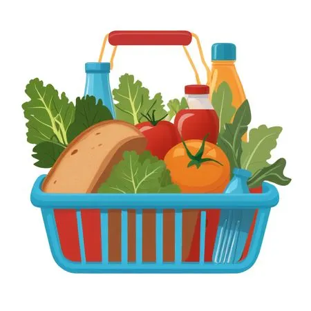 Shopping Basket Filled With Groceries  AI Image