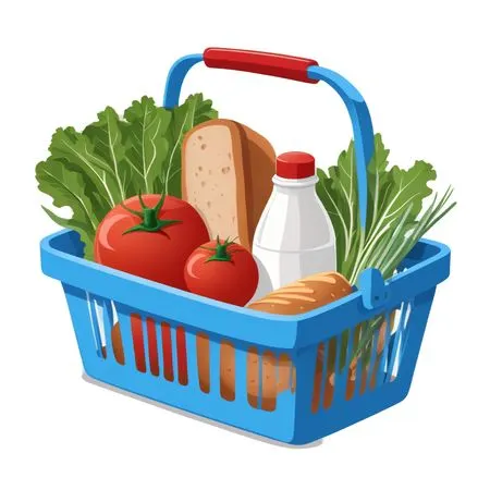Shopping Basket With Groceries  AI Image