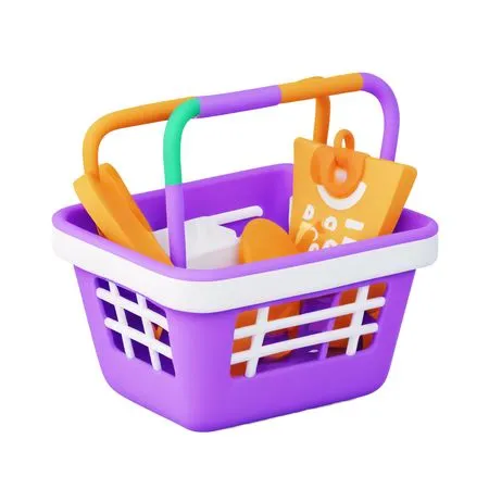 Shopping Basket With Items  AI Image