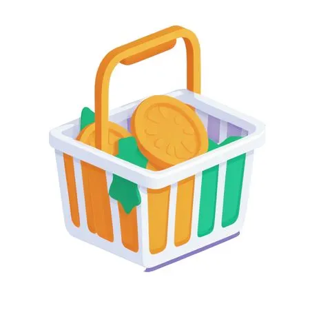 Shopping Basket With Oranges  AI Image