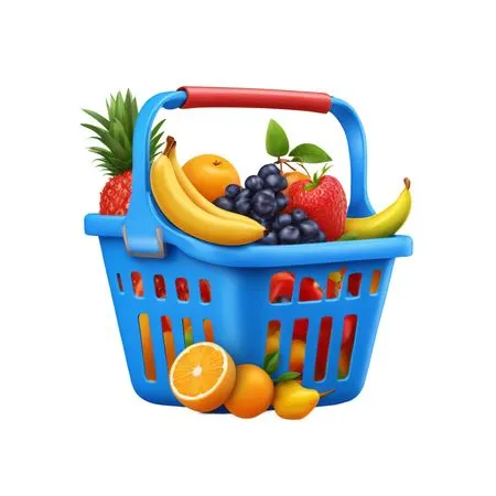 Shopping Basket With Various Fruits  AI Image