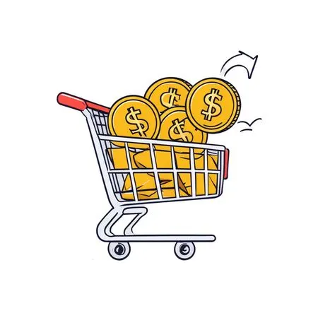 Shopping Cart With Coins  AI Image