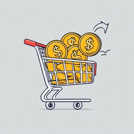 Shopping Cart With Coins  AI Image