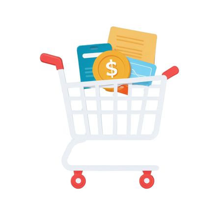 Shopping Cart With Digital Purchases  AI Image