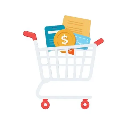 Shopping Cart With Digital Purchases  AI Image