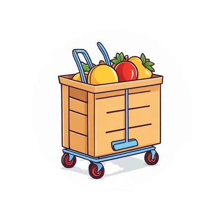 Shopping Cart With Fruits  AI Image
