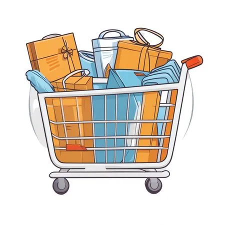 Shopping Cart With Gifts  AI Image