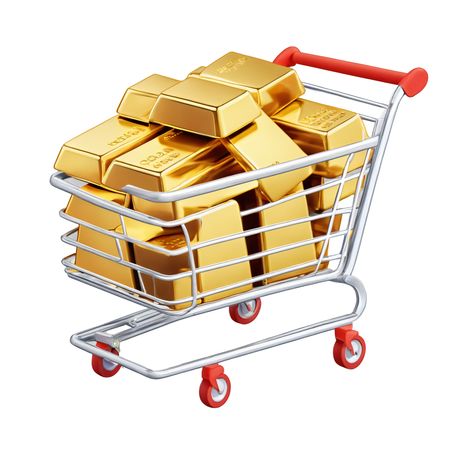 Shopping Cart With Gold Bar  AI Image