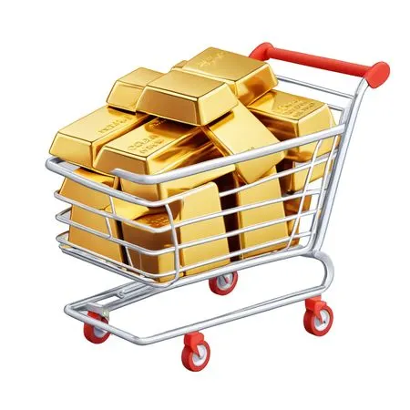 Shopping Cart With Gold Bar  AI Image
