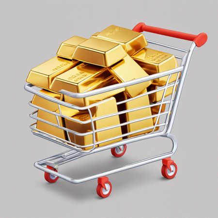 Shopping Cart With Gold Bar  AI Image