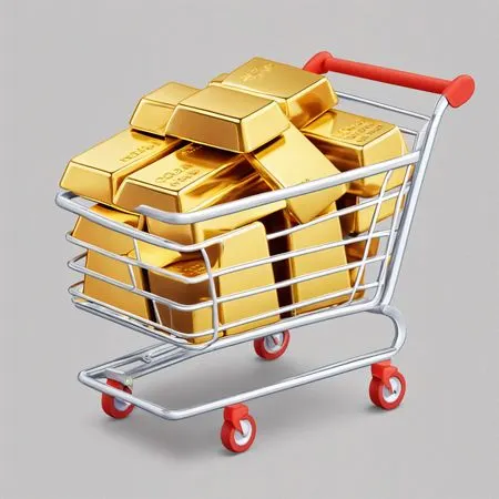 Shopping Cart With Gold Bar  AI Image