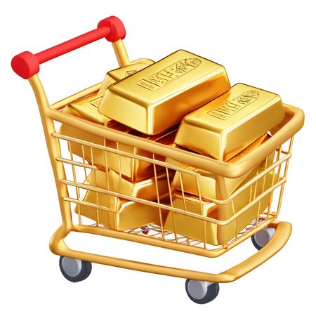Shopping Cart With Gold Bars  AI Image