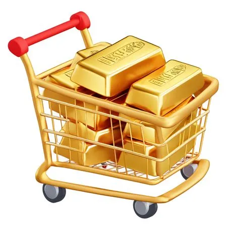 Shopping Cart With Gold Bars  AI Image