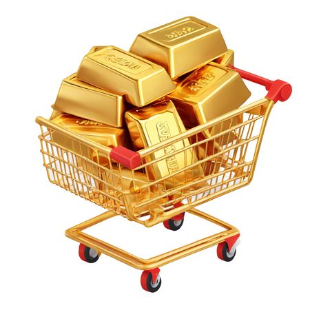 Shopping Cart With Gold Bars  AI Image